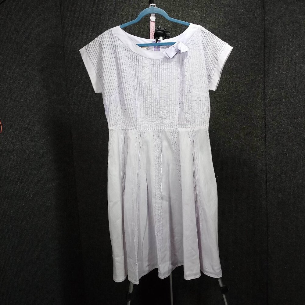 1950's Lavender Pin Tucked Cotton Day Dress with Belt